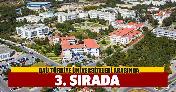 DAÜ, Türkiye Üniversiteleri Arasında 3. Sırada yer aldıKaynak: DAÜ, Türkiye Üniversiteleri Arasında 3. Sırada yer aldı 