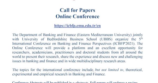 The Department of Banking and Finance Online Conference Announcement